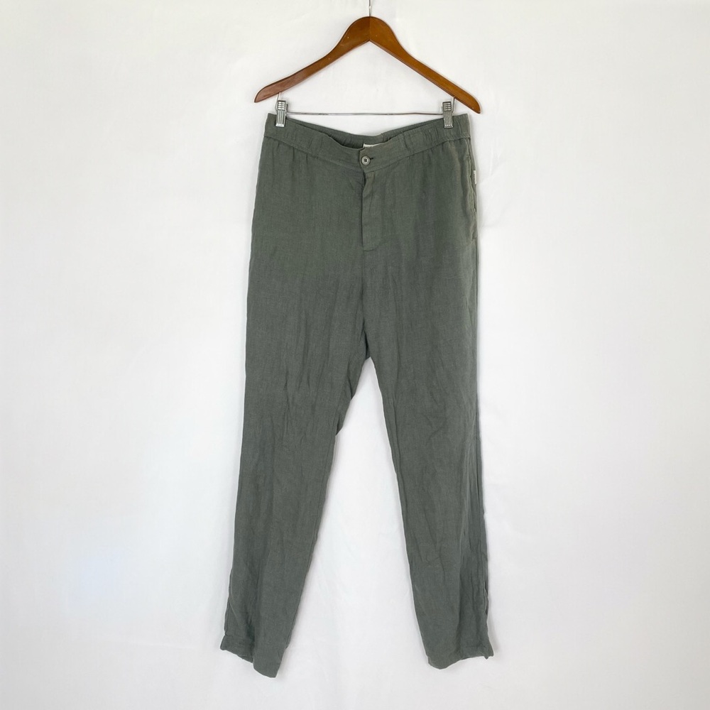ONIA Mens‎ Linen Blend Pants in Agave Tapered Green Casual Chino Beach